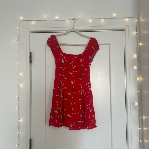 American Eagle Red Cap Sleeve Mini Dress - Picture 4 of 10